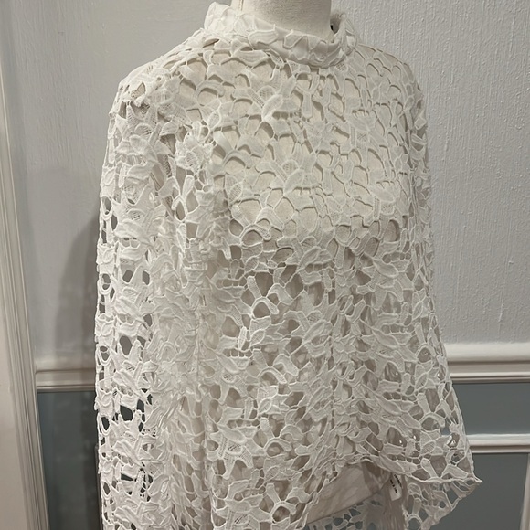 NWOT WHITE LACE HIGH LOW SHIRT DRESS - SIZE SMALL - Picture 8 of 11